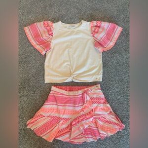 Mint Velvet gorgeous girls matching set, t shirt & matching skort Age 10/11